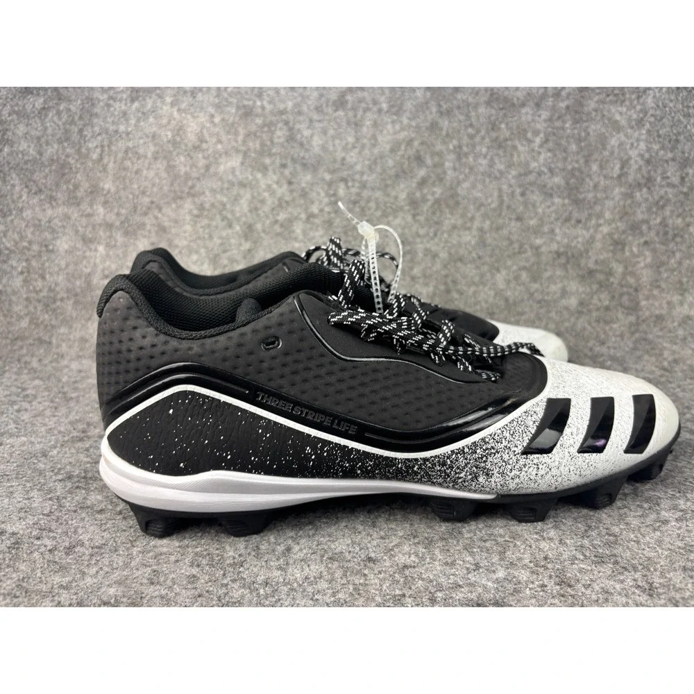 Adidas Icon 4 MD Baseball Cleats Mens 12 Black White G28289 Splatter Low Top